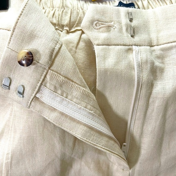 J. Crew Factory Pleated linen-blend short with elastic waist dusty ivory Size 10 - Picture 12 of 15